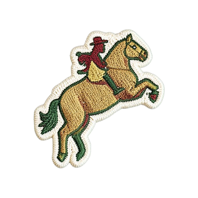 Rodeo illustrated gold engraving